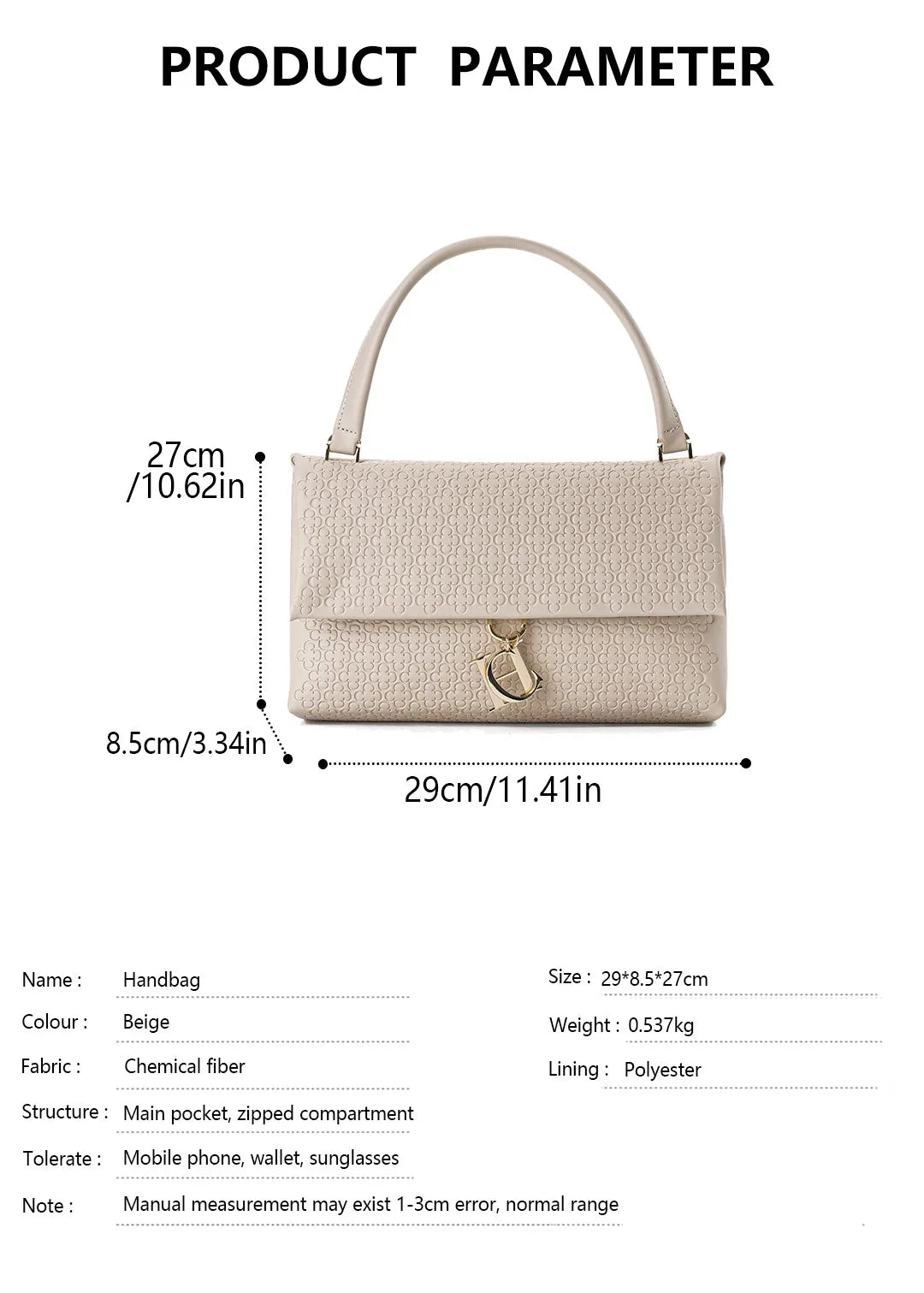 CH Women's Shoulder Bag Detachable Shoulder Strap Chain Fashion Simple Large Capacity Solid Color Light Luxury Underarm Bag