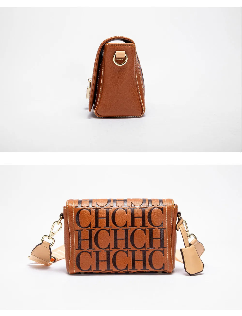 CH Fashion Design Model Metal Accessories Buckle Women's Shoulder Bag Luxury Brand 2025 Fashion Solid Colour Printed Head Bag