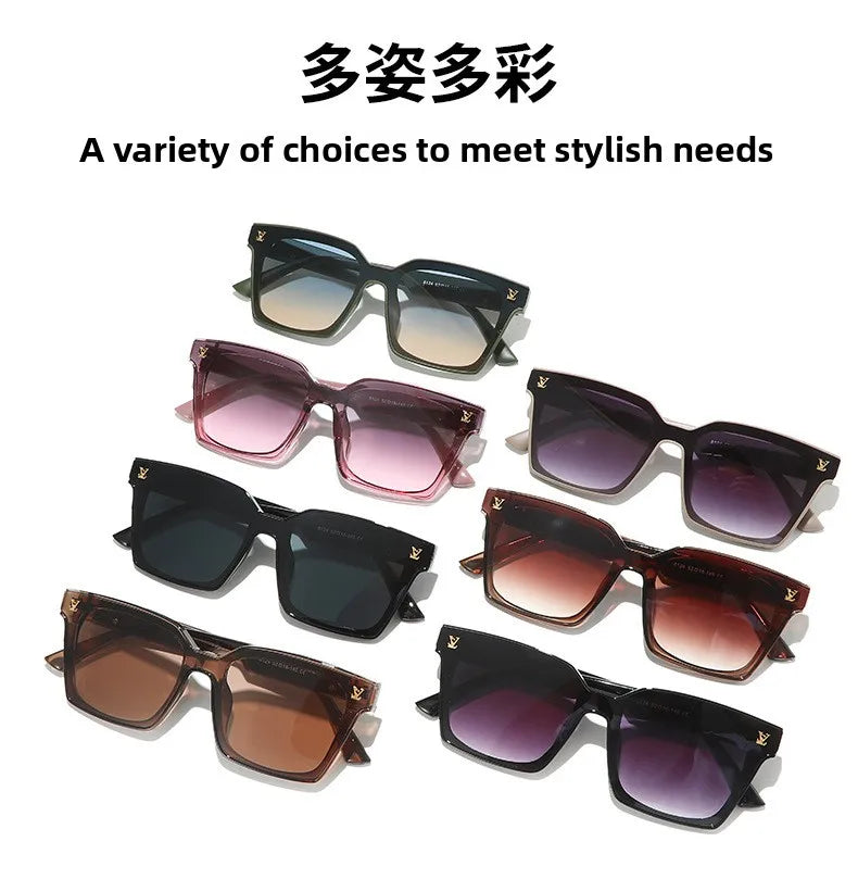 New Square Unisex Sunglasses With A High-end Feel, European And American