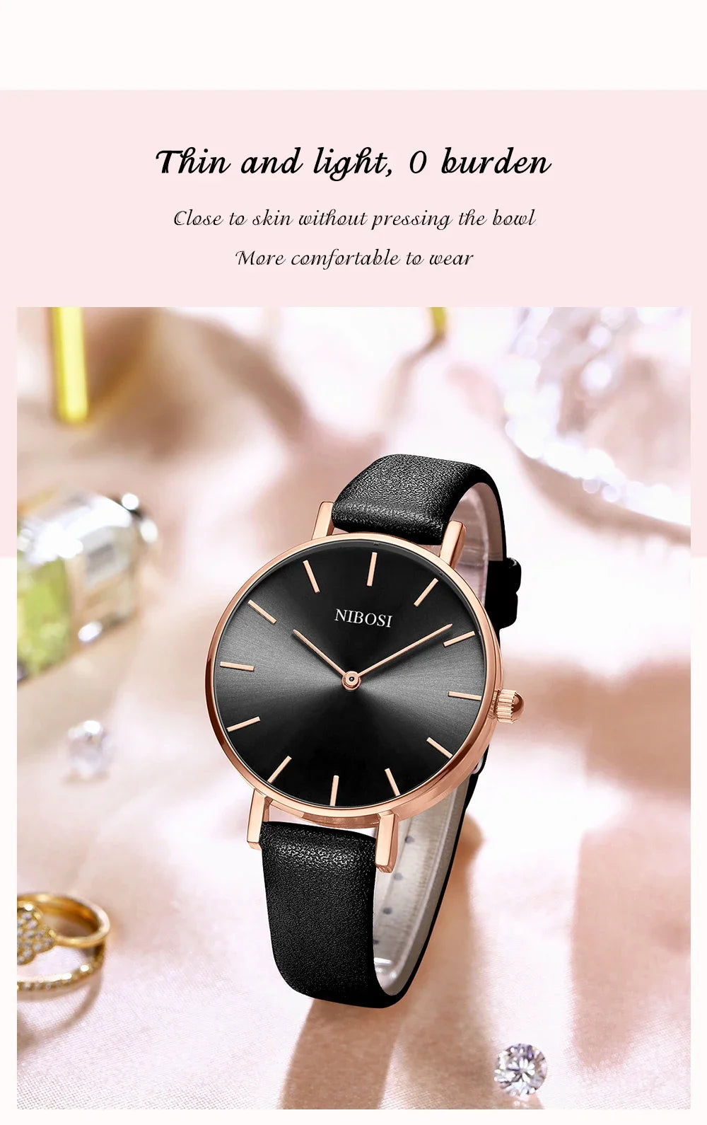 NIBOSI 2025 Watch Women Fashion Casual Leather Belt Watches Simple Ladies Round Dial Quartz Wristwatches Dress Relogio Feminino