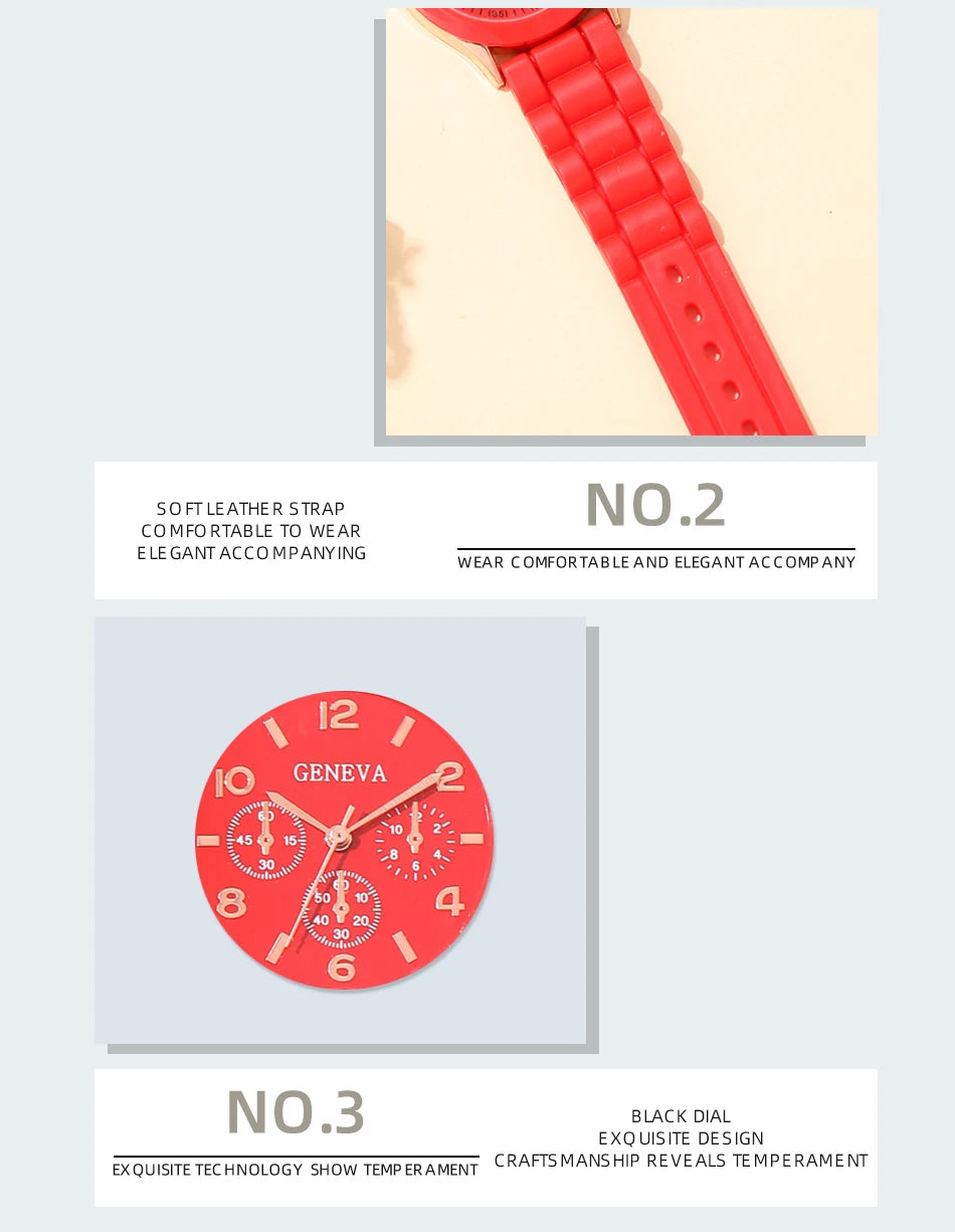 Reloj Mujer 2023 Fashion Women Watches Elegant Red Silicone Quartz Watch Luxury Ladies Clock Gift for Girls Relogio Feminino