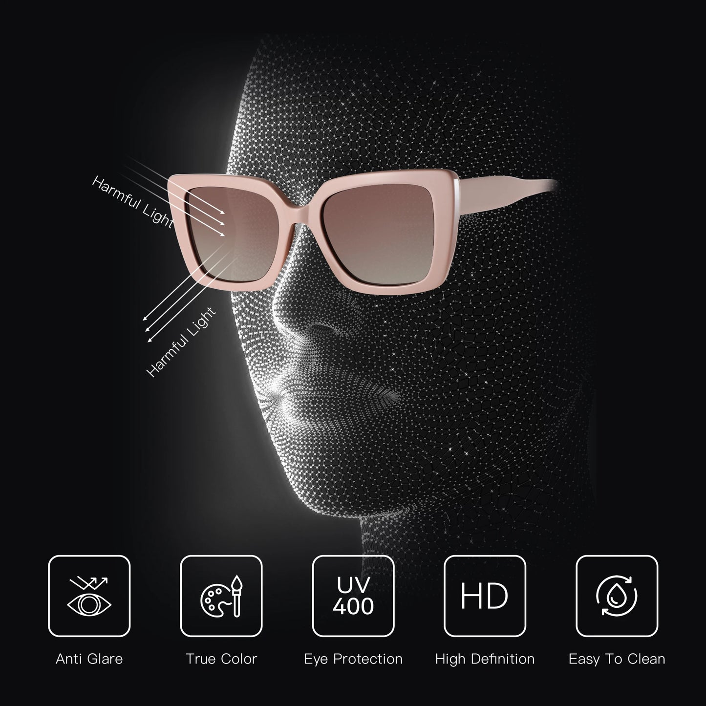 ZENOTTIC 2025 Square Polarized Sunglasses Women Thick Frame UV400 Protection Acetate Sun Glasses for Ladies Shopping Gift