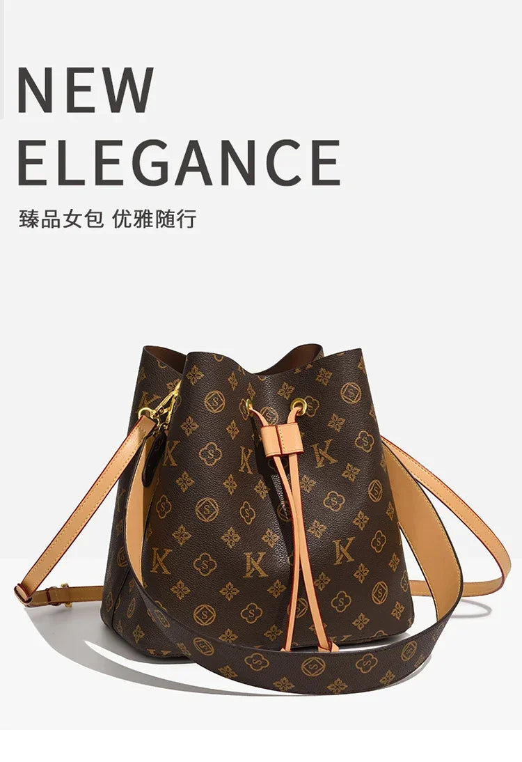 2025 New Shoulder Textured Bucket Bag Fashion Versatile Handbag Premium Women's Crossbody Bag