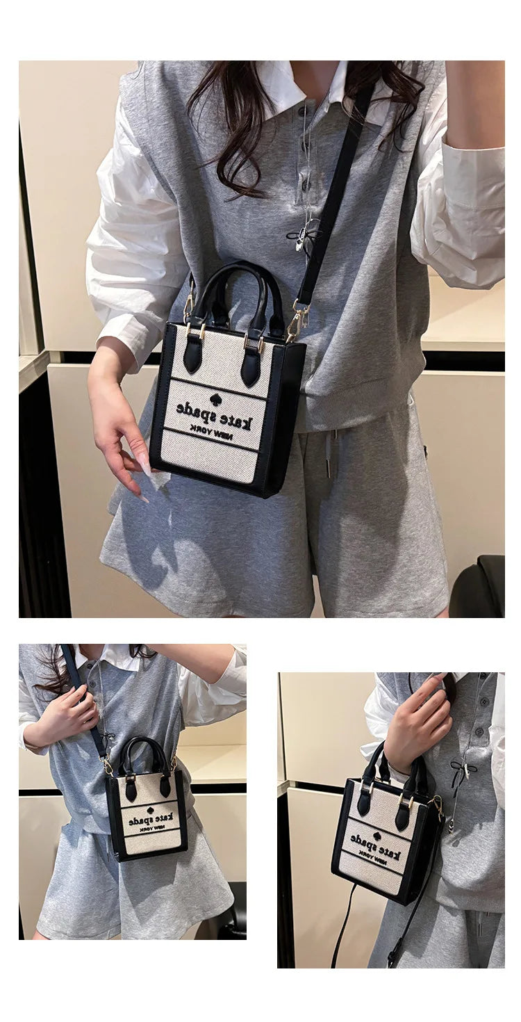 2025 New Women's Luxury Korean-Style Tote - Trendy Retro Letter Crossbody & Handheld