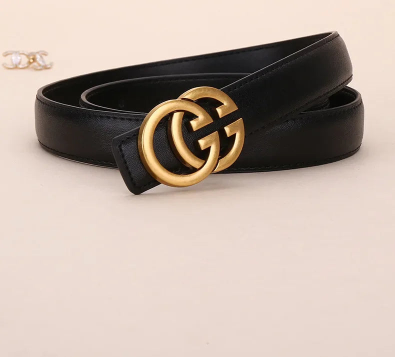 Women's Casual Denim Buckle Decorative Waistband for Students Top Quality Leather Belt Versatile Simple Style Female Accessories