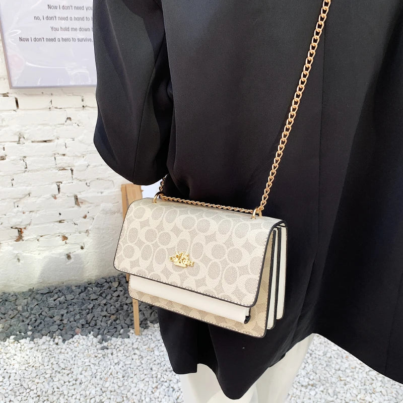 2025 New! Luxury - Brand Women's High - Quality Fashion Handbag - Chain - Strap Multi - Compartment Small Square Bag in European