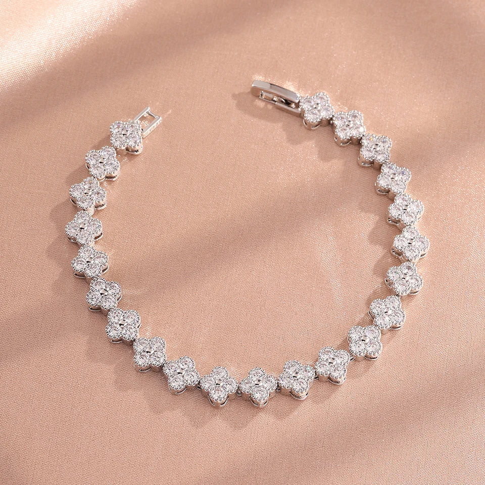 Exquisite, Cute, Sweet, Sparkling Crystal Jewelry Gift Piece, Rainbow Colored Lilac Zircon Bracelet, Fashionable Charm, Gorgeous