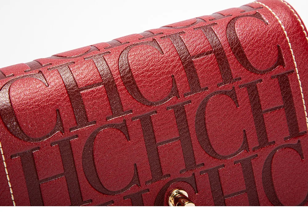 CH Fashion Design Model Metal Accessories Buckle Women's Shoulder Bag Luxury Brand 2025 Fashion Solid Colour Printed Head Bag