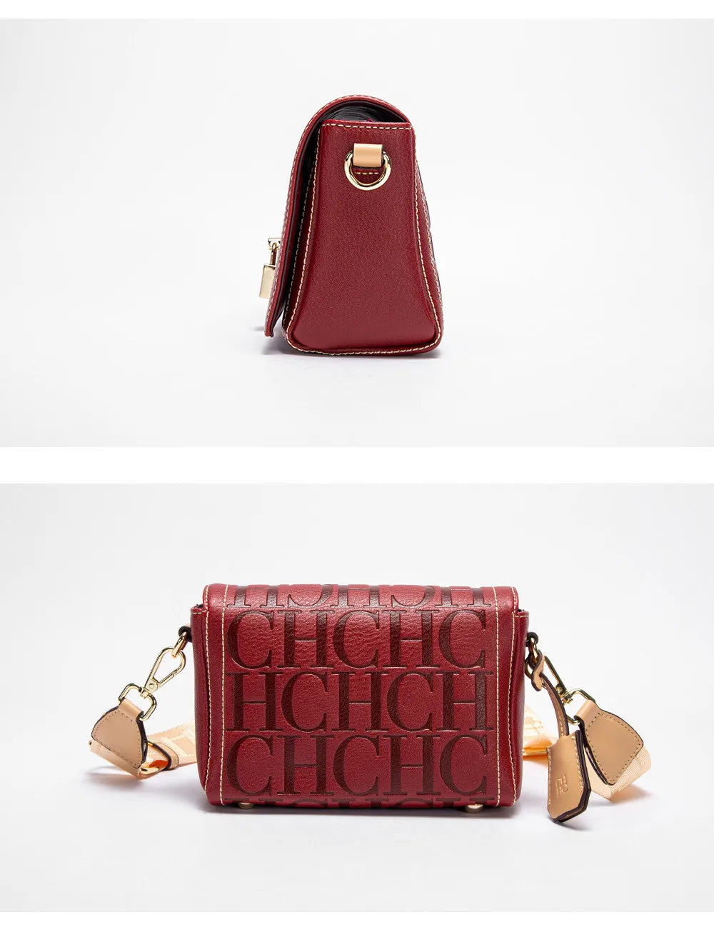CH Fashion Design Model Metal Accessories Buckle Women's Shoulder Bag Luxury Brand 2025 Fashion Solid Colour Printed Head Bag