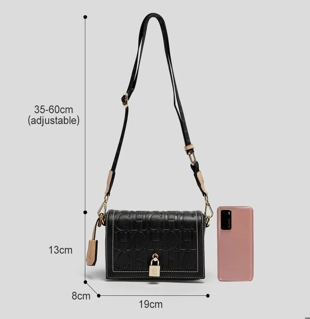 CH Fashion Design Model Metal Accessories Buckle Women's Shoulder Bag Luxury Brand 2025 Fashion Solid Colour Printed Head Bag