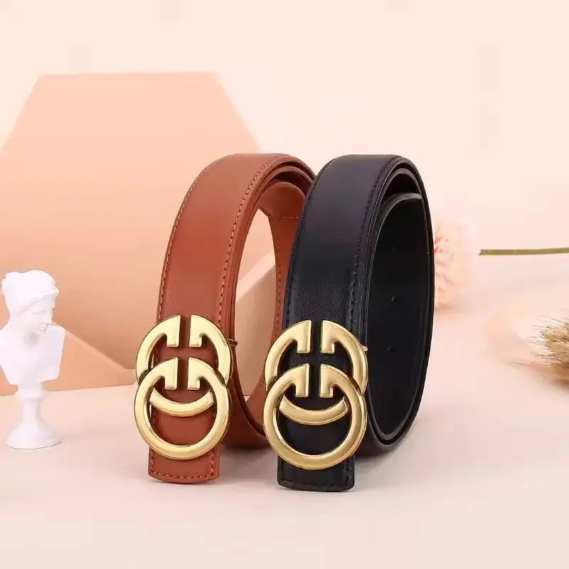 Women's Casual Denim Buckle Decorative Waistband for Students Top Quality Leather Belt Versatile Simple Style Female Accessories