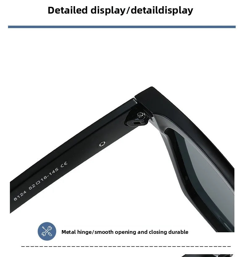 New Square Unisex Sunglasses With A High-end Feel, European And American