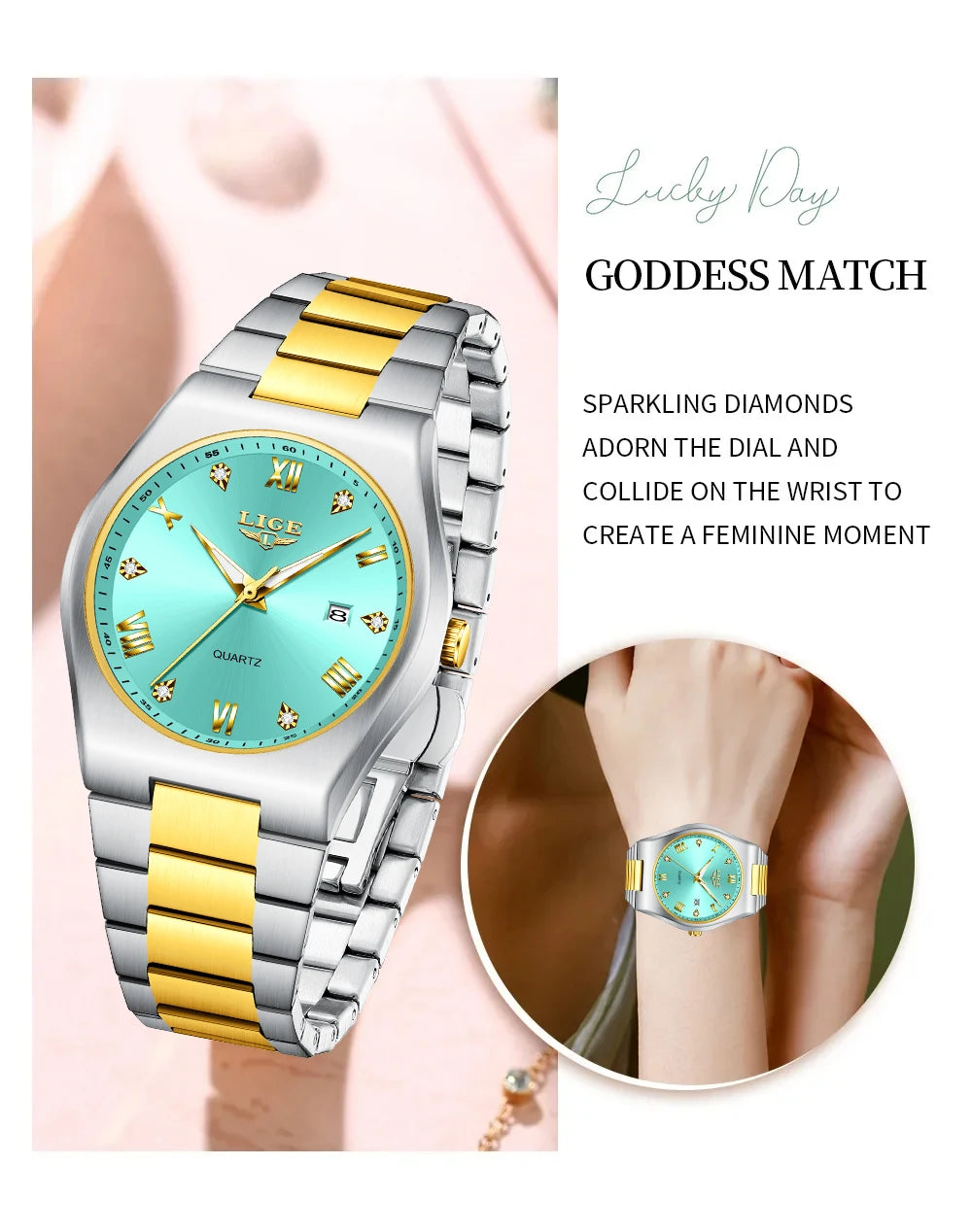 Relogio Feminino LIGE Top Brand Luxury Women Watches Simple Elegant Waterproof Watch For Women Sports Women's Quartz Wristwatch