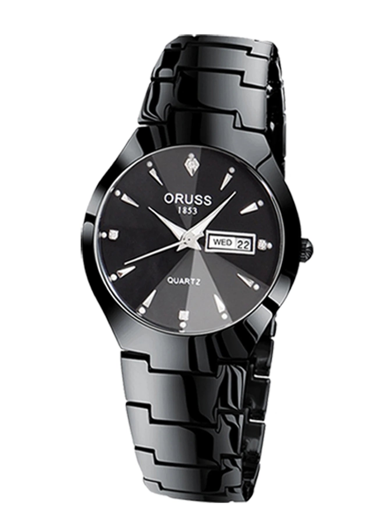 ORUSS Relogio Feminino Couple Watch Men Quartz watch for Lovers Luxury Womens wristwatch Week Display Stainless Steel Waterproof