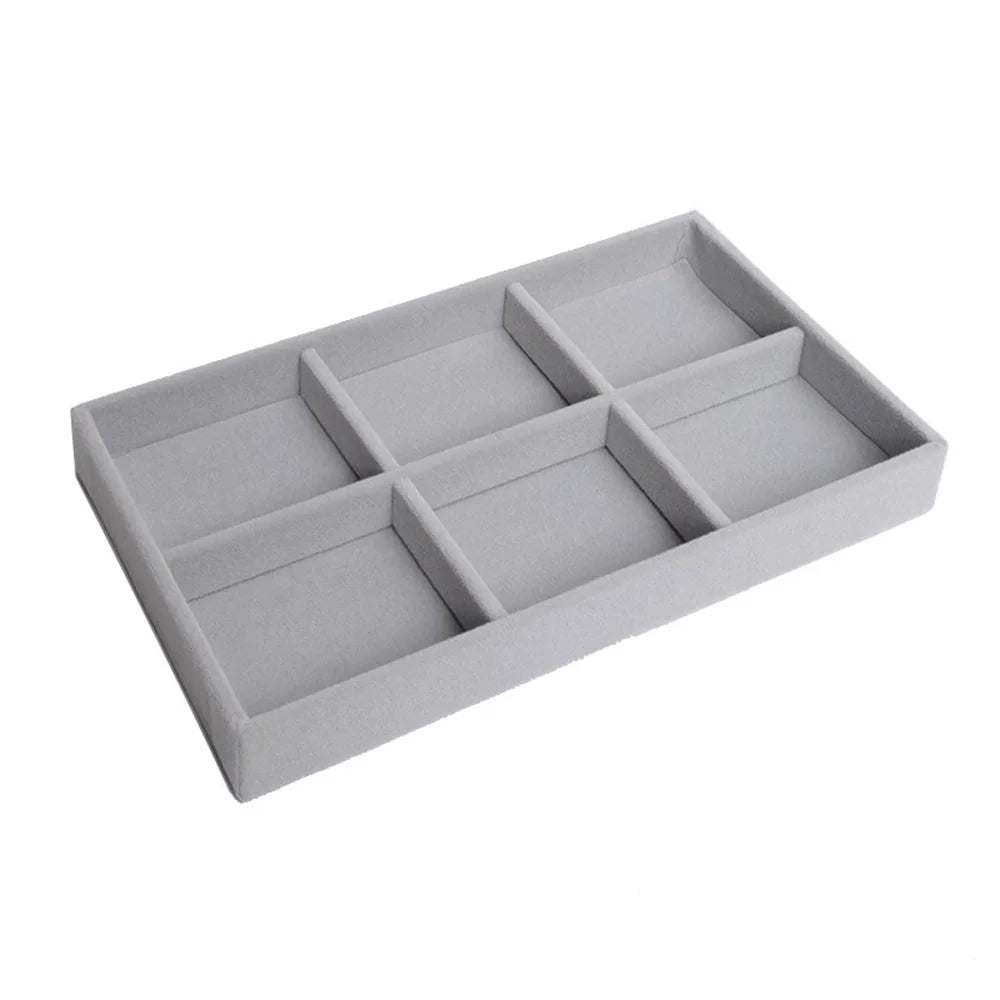 Velvet Jewelry Display Tray Case Hot Sale Stackable Exquisite Jewellery Storage Holder Boxes Portable Ring Earring Organizer Box
