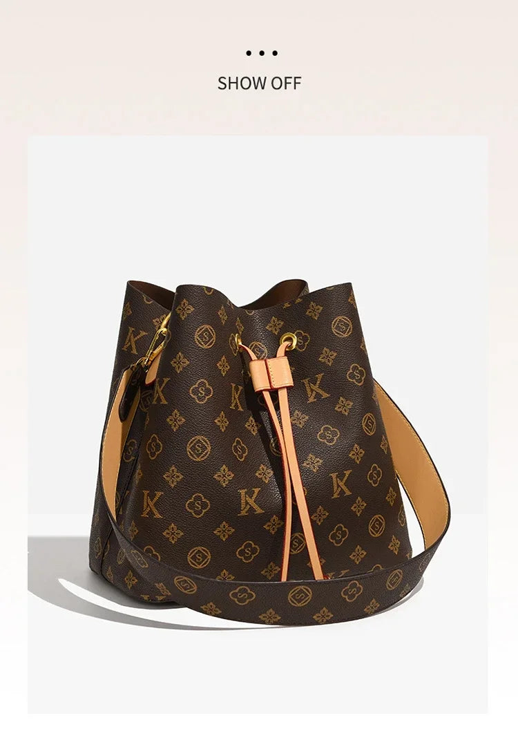 2025 New Shoulder Textured Bucket Bag Fashion Versatile Handbag Premium Women's Crossbody Bag