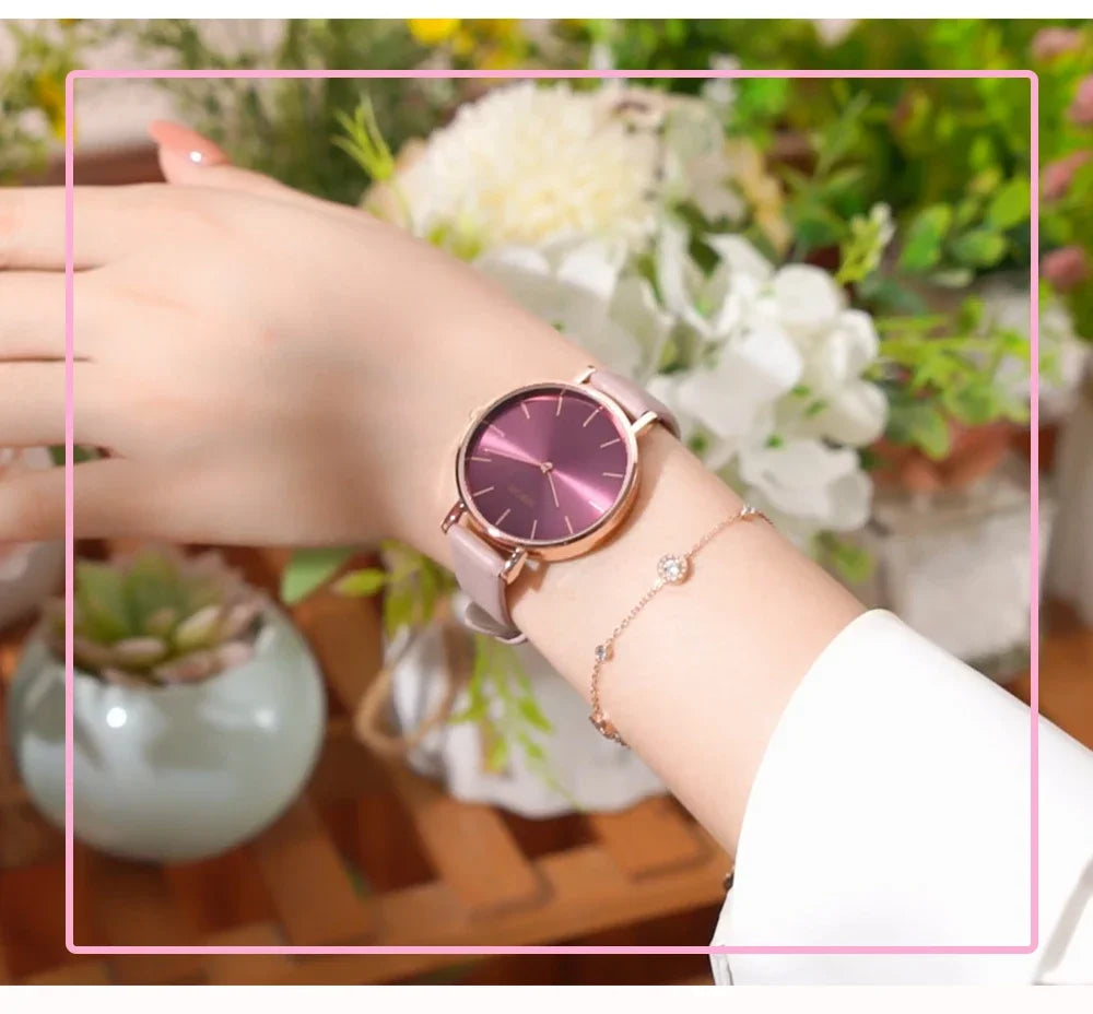 NIBOSI 2025 Watch Women Fashion Casual Leather Belt Watches Simple Ladies Round Dial Quartz Wristwatches Dress Relogio Feminino