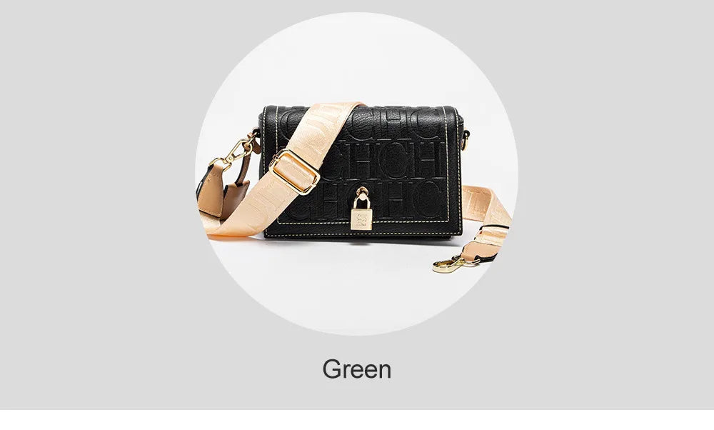 CH Fashion Design Model Metal Accessories Buckle Women's Shoulder Bag Luxury Brand 2025 Fashion Solid Colour Printed Head Bag
