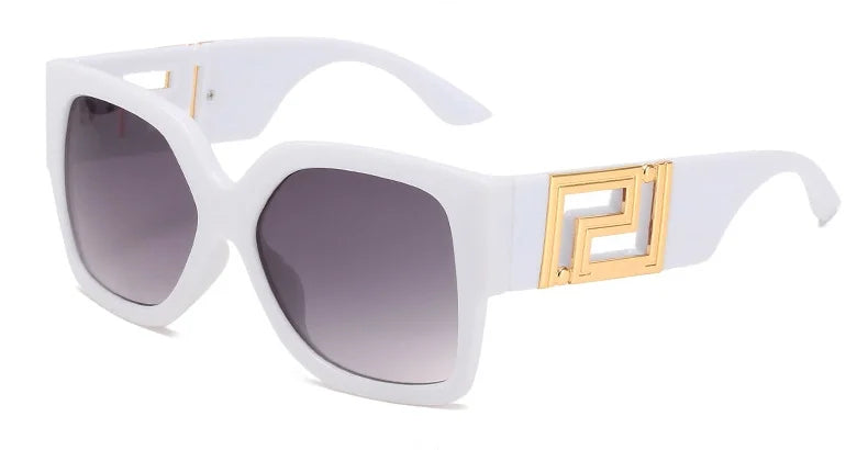 Luxury Brand Design Oversized Women's Sunglasses ,Stylish Elegant Commuting Sunglasses ,Square Retro Gradient Tone Sunglasses.