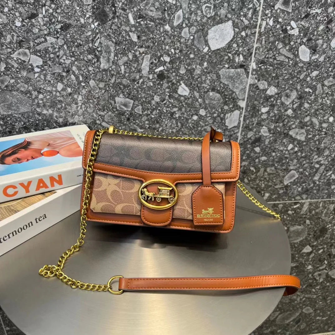 Light luxury women's bag 2025 new high-end color contrast single shoulder underarm bag designer fashionable crossbody small squa