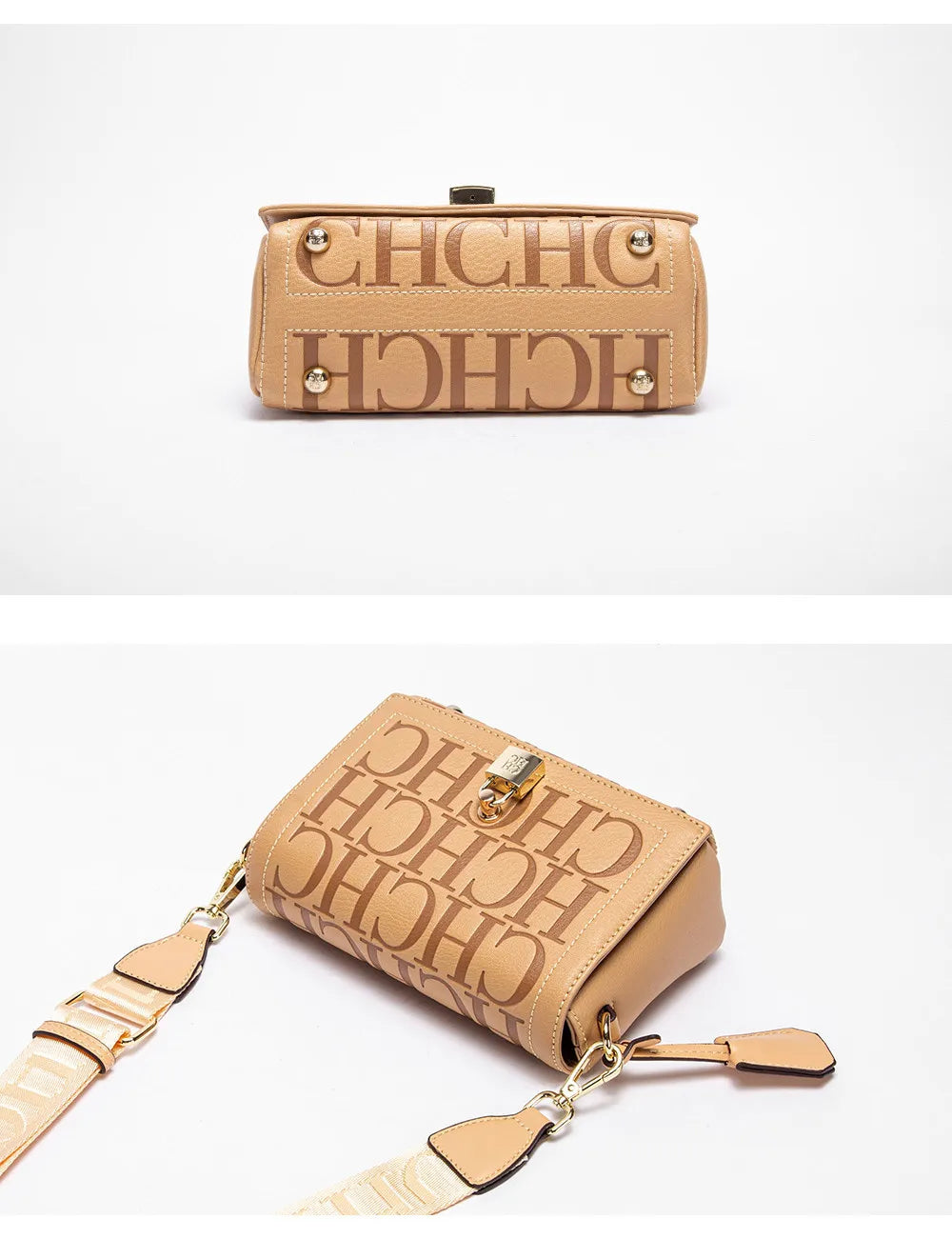 CH Fashion Design Model Metal Accessories Buckle Women's Shoulder Bag Luxury Brand 2025 Fashion Solid Colour Printed Head Bag