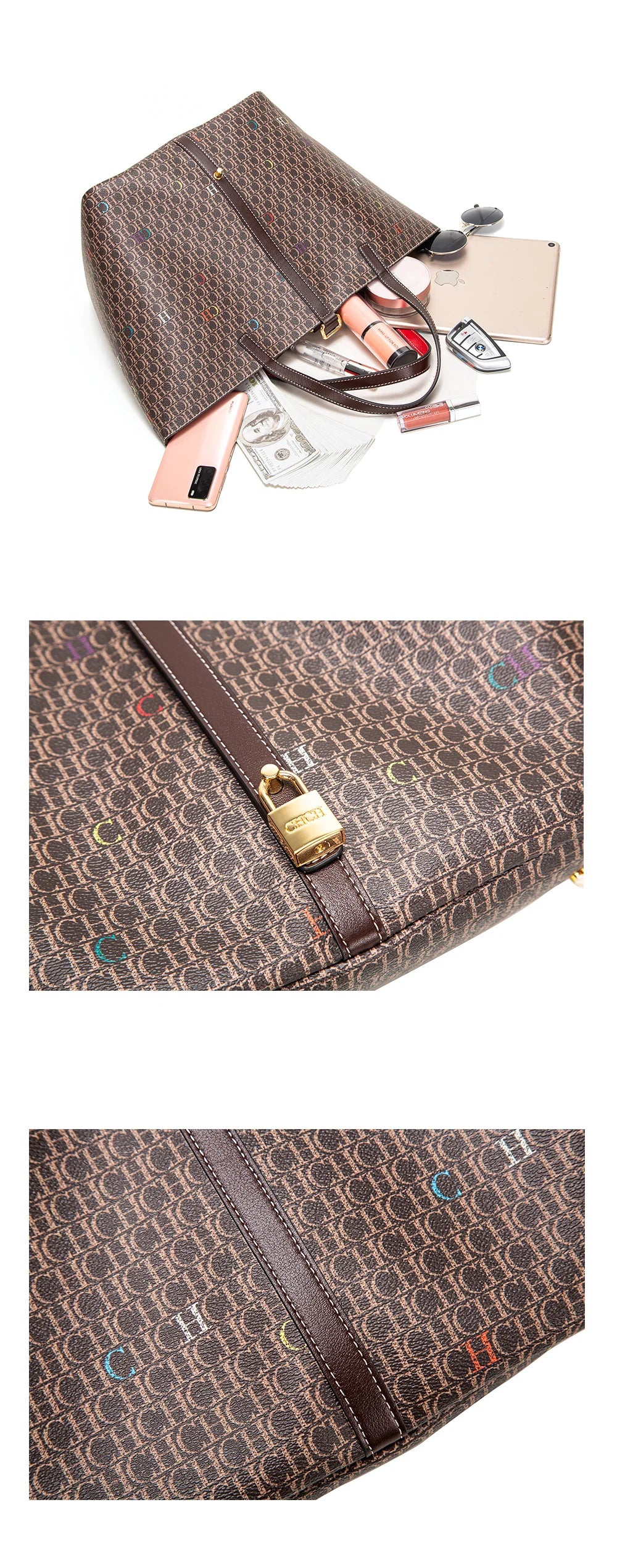 Classic Style Women's Large-capacity Handbag Letters