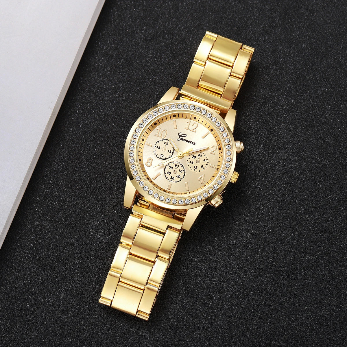 Fashion Rhinestone Women Watches Ladies Alloy Band Arabic Dial Analog Quartz Wrist Watches(Without Box)
