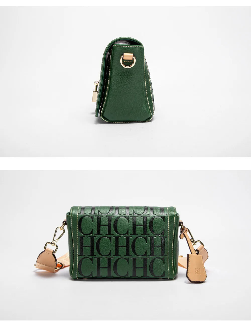 CH Fashion Design Model Metal Accessories Buckle Women's Shoulder Bag Luxury Brand 2025 Fashion Solid Colour Printed Head Bag