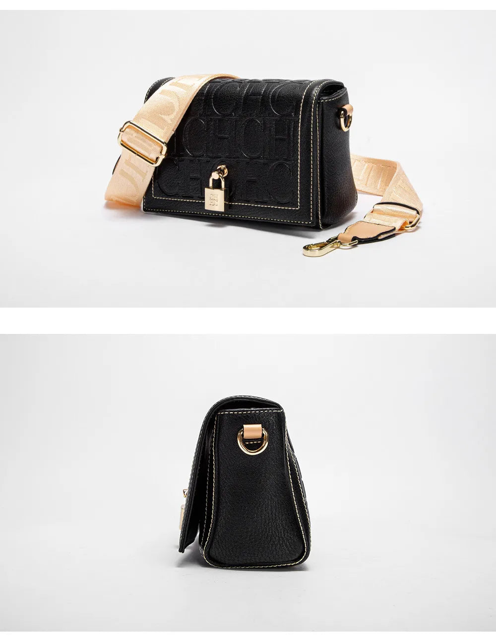 CH Fashion Design Model Metal Accessories Buckle Women's Shoulder Bag Luxury Brand 2025 Fashion Solid Colour Printed Head Bag