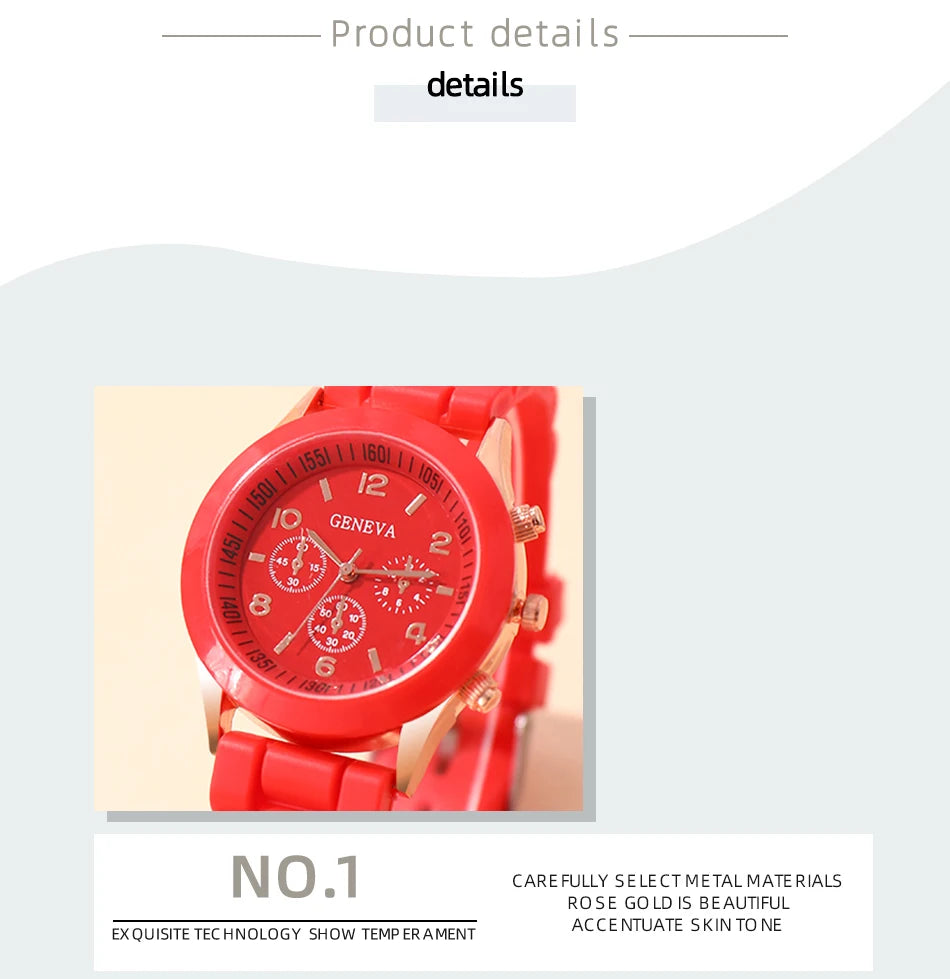Reloj Mujer 2023 Fashion Women Watches Elegant Red Silicone Quartz Watch Luxury Ladies Clock Gift for Girls Relogio Feminino