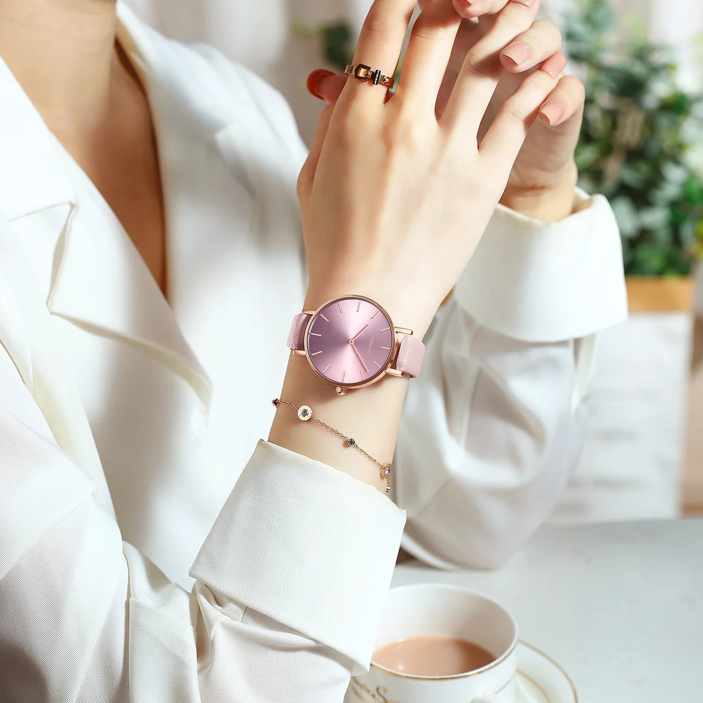 NIBOSI 2025 Watch Women Fashion Casual Leather Belt Watches Simple Ladies Round Dial Quartz Wristwatches Dress Relogio Feminino
