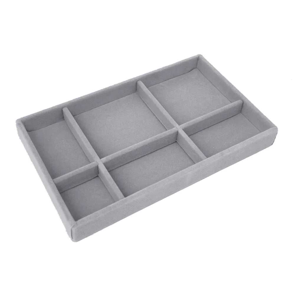 Velvet Jewelry Display Tray Case Hot Sale Stackable Exquisite Jewellery Storage Holder Boxes Portable Ring Earring Organizer Box