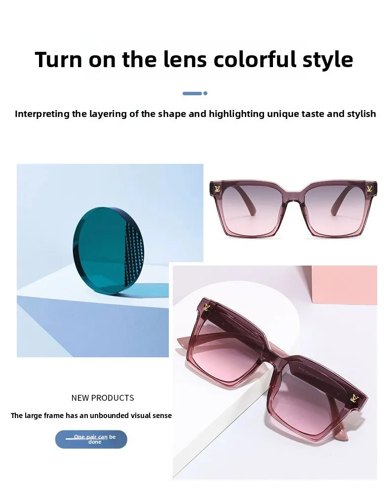 New Square Unisex Sunglasses With A High-end Feel, European And American