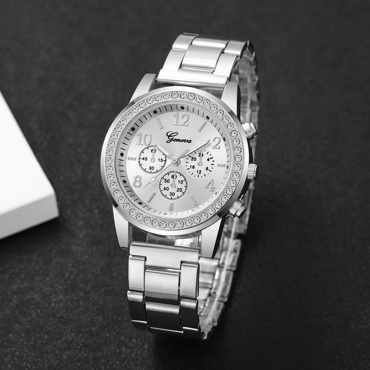 Fashion Rhinestone Women Watches Ladies Alloy Band Arabic Dial Analog Quartz Wrist Watches(Without Box)