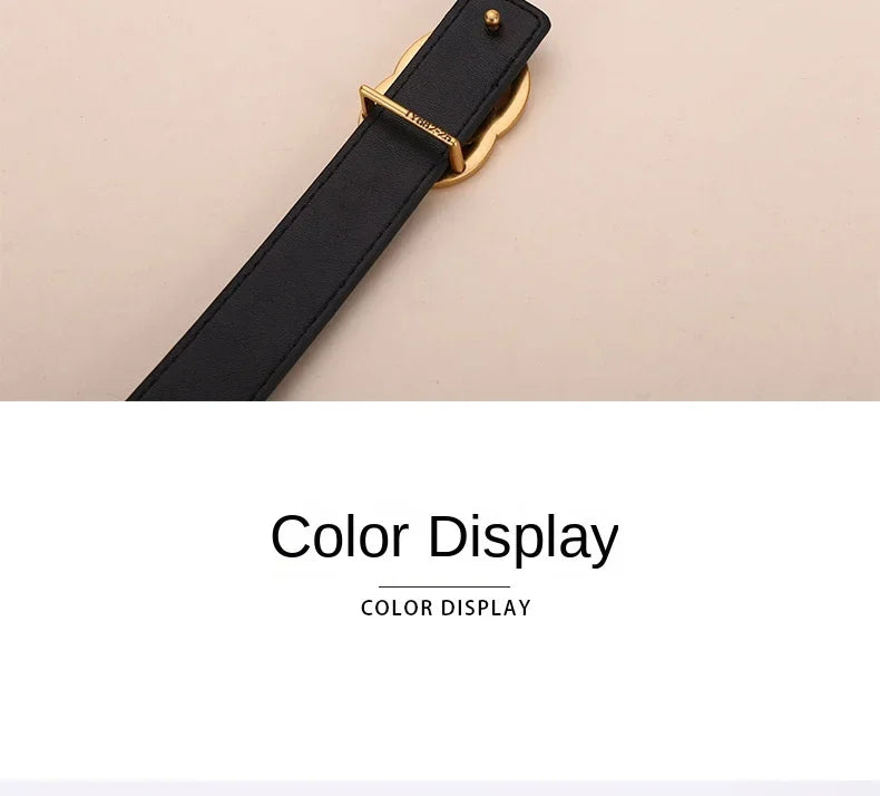 Women's Casual Denim Buckle Decorative Waistband for Students Top Quality Leather Belt Versatile Simple Style Female Accessories