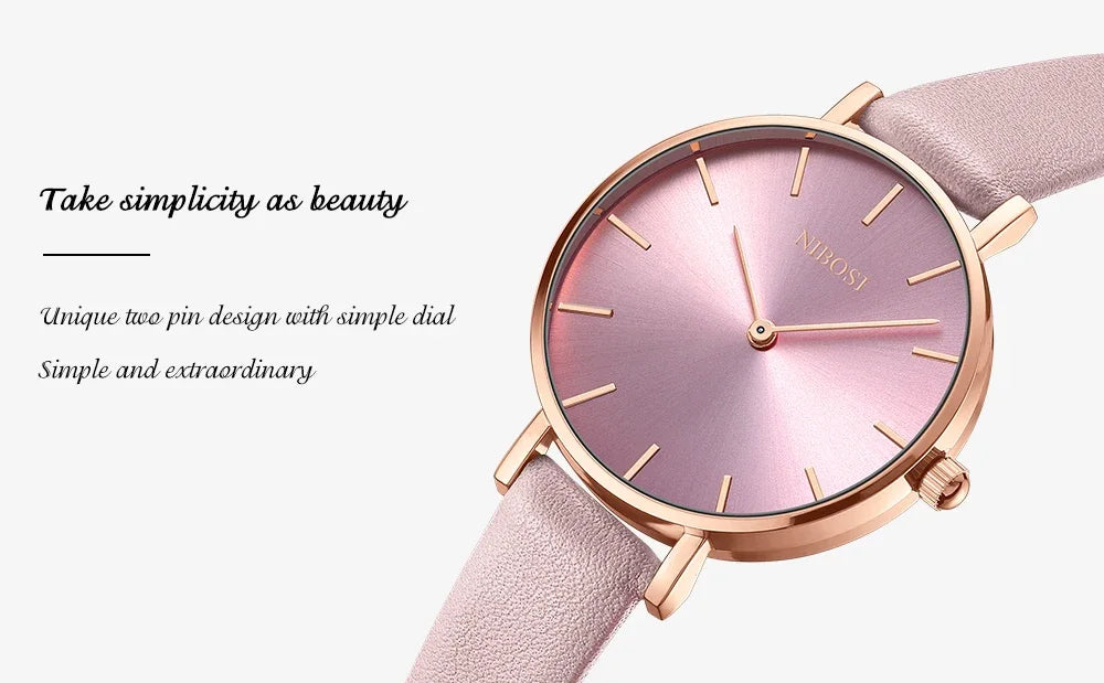 NIBOSI 2025 Watch Women Fashion Casual Leather Belt Watches Simple Ladies Round Dial Quartz Wristwatches Dress Relogio Feminino