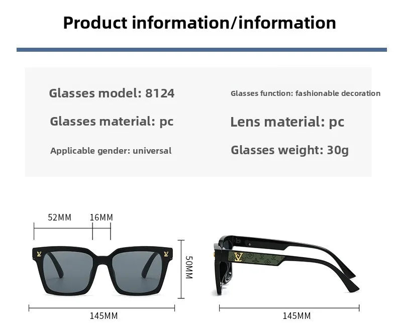 New Square Unisex Sunglasses With A High-end Feel, European And American