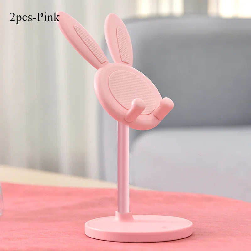 The cute Rabbit mobile phone stand desktop can lift and adjust the desktop phone accessories phone stand phone grip