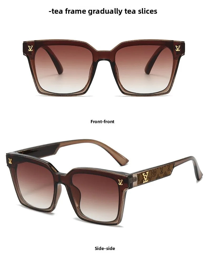 New Square Unisex Sunglasses With A High-end Feel, European And American