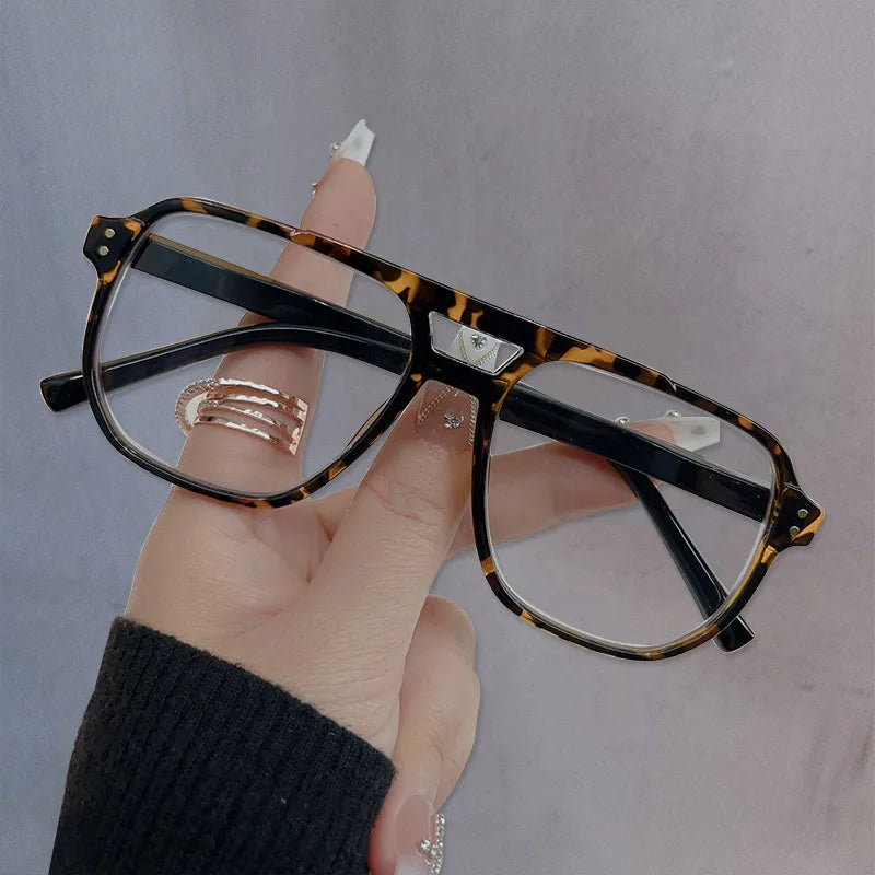 New Oversized Korea Style Reading Presbyopic Glasses Men Women Anti Blue Light Neal Dual Eyeglasses Presbyopia +1.0+1.5+2to +4.0