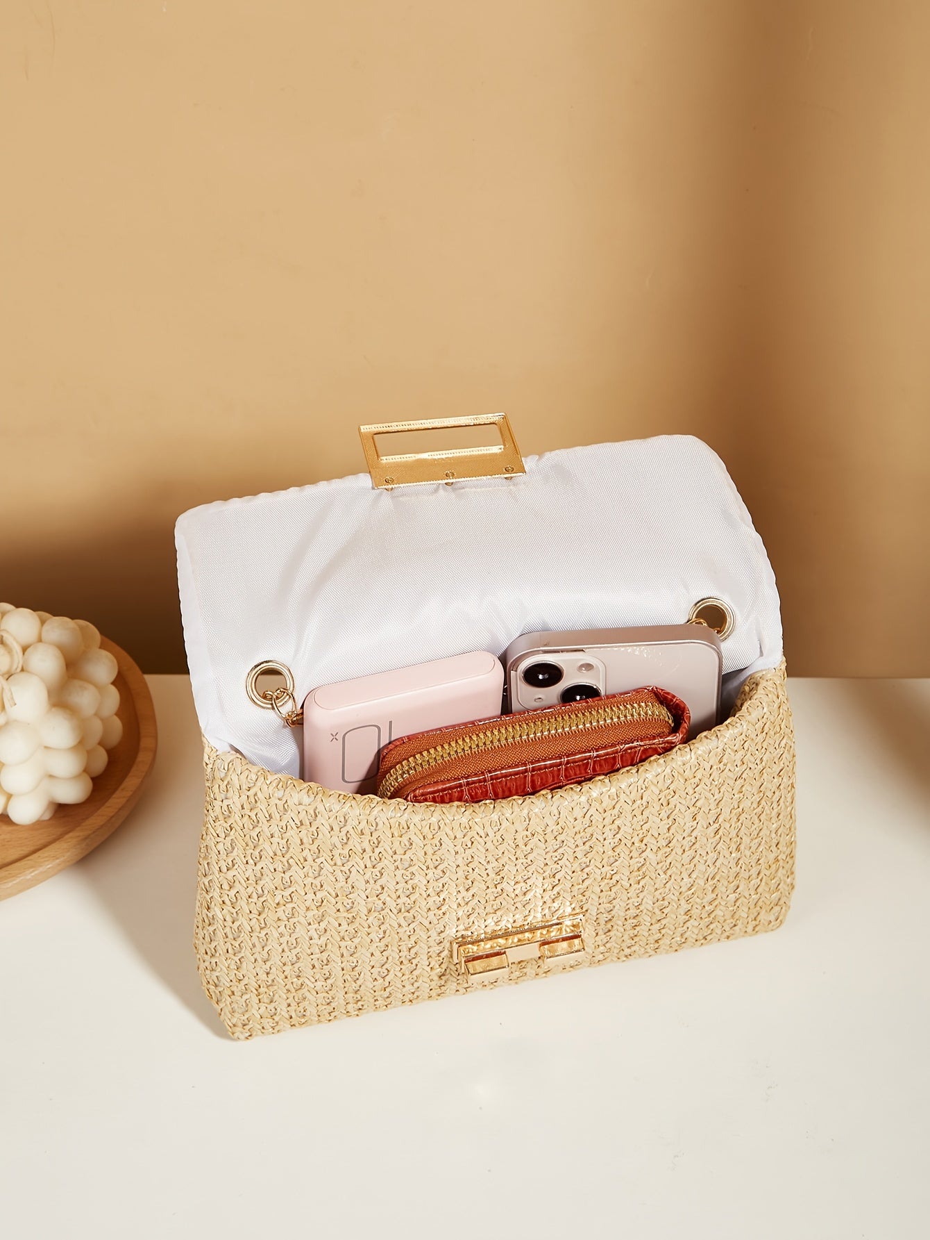 Stylish Woven Shoulder Bag - Crossbody Bags with Chain Strap