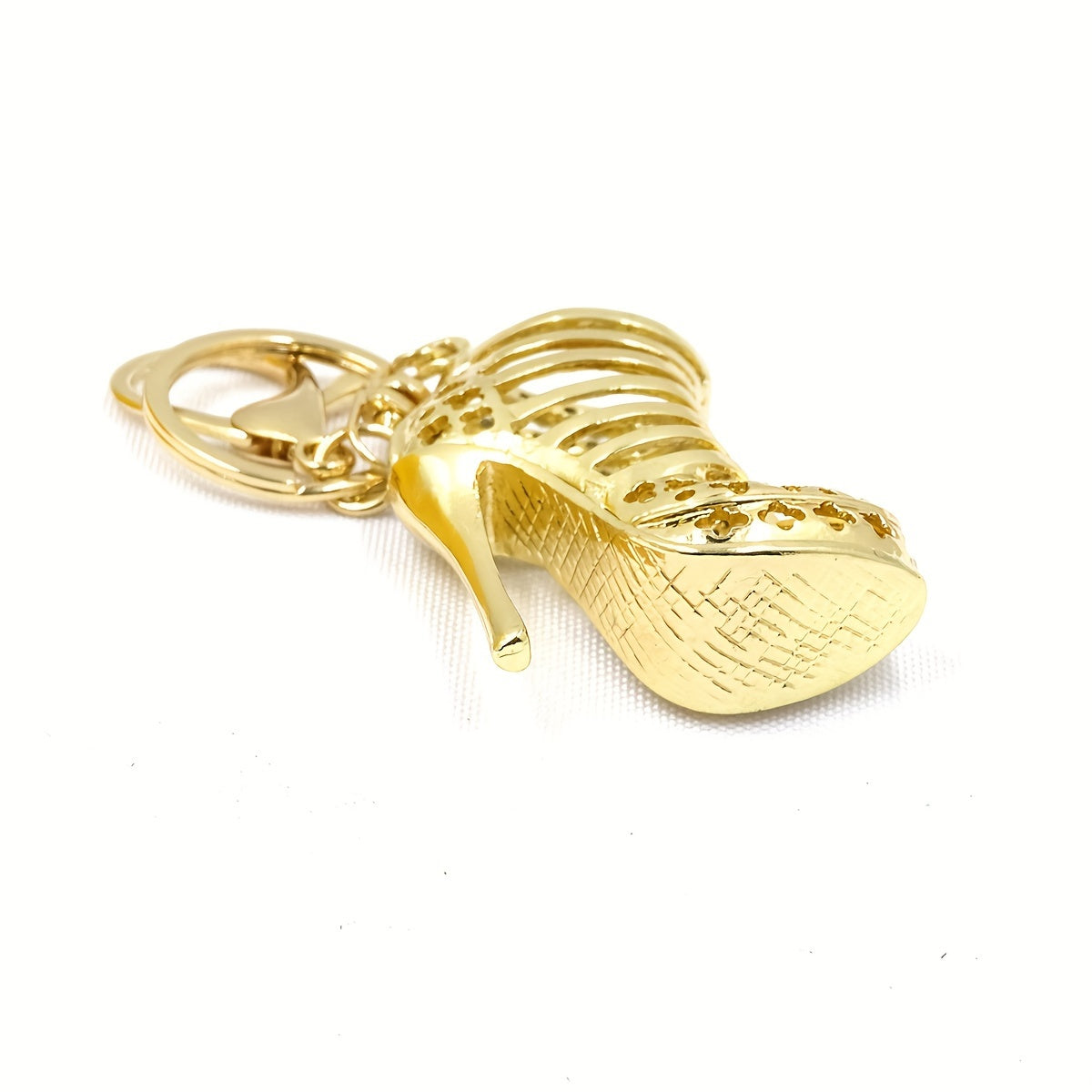 Chic Rhinestone High Heel Keychain - Alloy Metal, Lobster Clasp, Perfect for Bags & Car Decor, Ideal Valentine's Gift