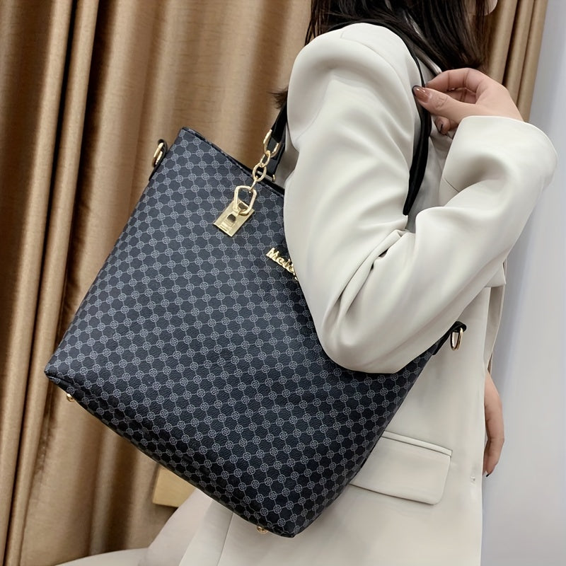 6PCS Luxury PU Leather Tote Bag Set - Stylish Clutch & Shoulder Bag - Perfect for Casual, Work & Versatile Wear - Durable & Roomy Commuter Bags - A Complete Wardrobe Accessory