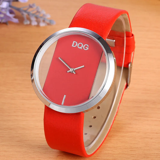 New Women Watches Luxury Transparent Elegant Casual Quartz Watch Women Strap Relogios Feminino Ladies Wrist Watch Red Clock Hot
