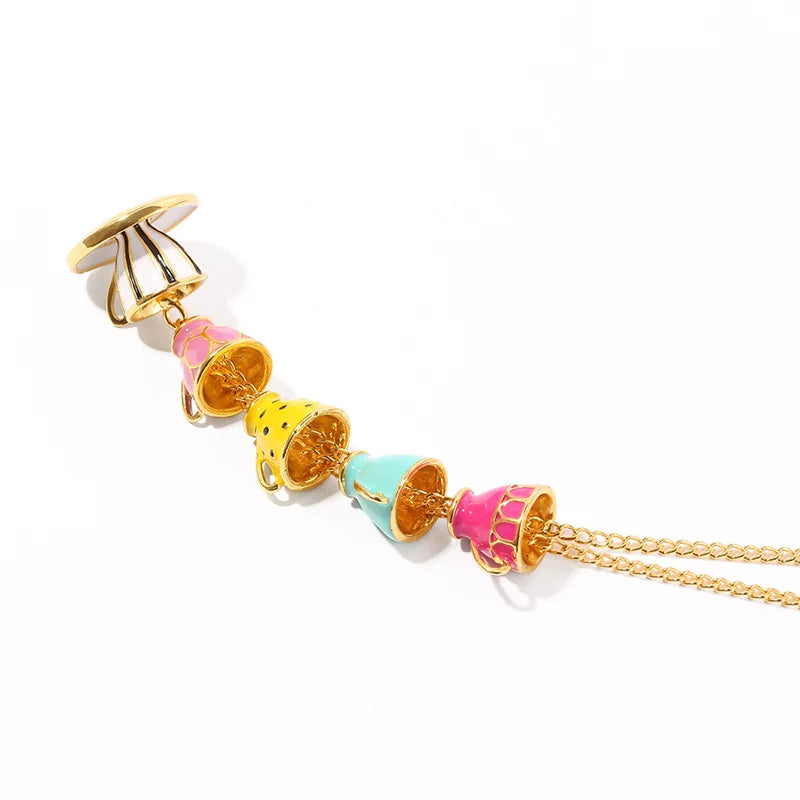 Boho Hand Made Tea Cup Necklace Pendant Woman Collier Sweater Chain Clothing Accessories Long Necklace Enamel Collane Jewelry