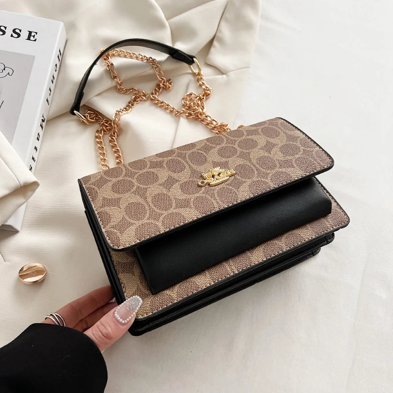 2025 New! Luxury - Brand Women's High - Quality Fashion Handbag - Chain - Strap Multi - Compartment Small Square Bag in European