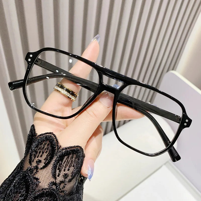 New Oversized Korea Style Reading Presbyopic Glasses Men Women Anti Blue Light Neal Dual Eyeglasses Presbyopia +1.0+1.5+2to +4.0