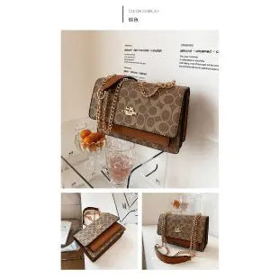 2025 New! Luxury - Brand Women's High - Quality Fashion Handbag - Chain - Strap Multi - Compartment Small Square Bag in European