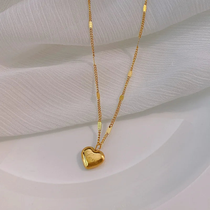 Hot Selling Accessories Fashionable Hip Hop Long Sweater Chain Necklace Women s Simple Double Layer Love Pendant Necklace