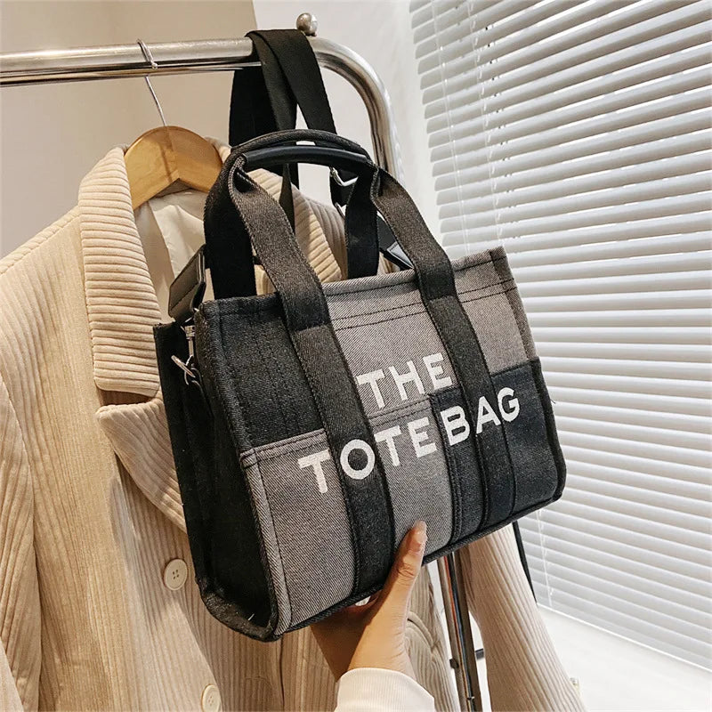 Fashion Popular Women's Tote Bag Trend Brand Denim Embroidery Crossbody Bag Classic Elegant Shoulder Bag Designer Luxury Handbag